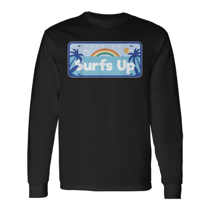 Surfing Surfboard Waves Beach Lifestyle Sport Long Sleeve T-Shirt