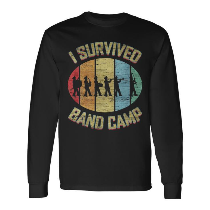 I Survived Band Camp Retro Vintage Marching Band Long Sleeve T-Shirt
