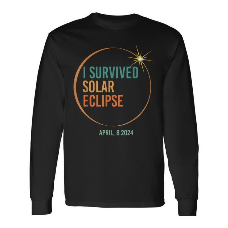 I Survived Solar Eclipse April 8 2024 Totality Long Sleeve T-Shirt
