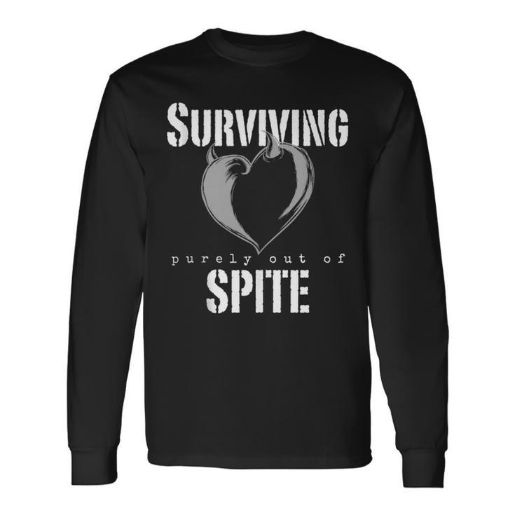 Surviving Purely Out Of Spite Heart With Devil Horns Long Sleeve T-Shirt