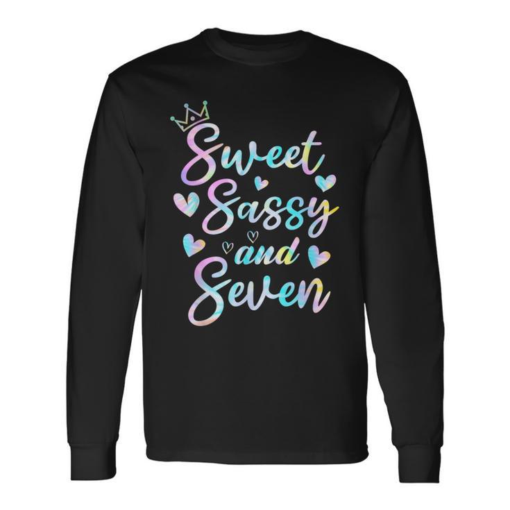 Sweet Sassy And Seven 7Th Birthday 7 Years Old Princess Girl Long Sleeve T-Shirt