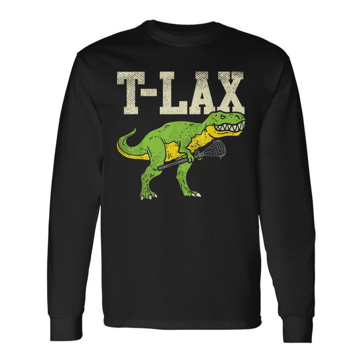 T-Lax T-Rex Lacrosse Dinosaur Lover Lax Player Long Sleeve T-Shirt