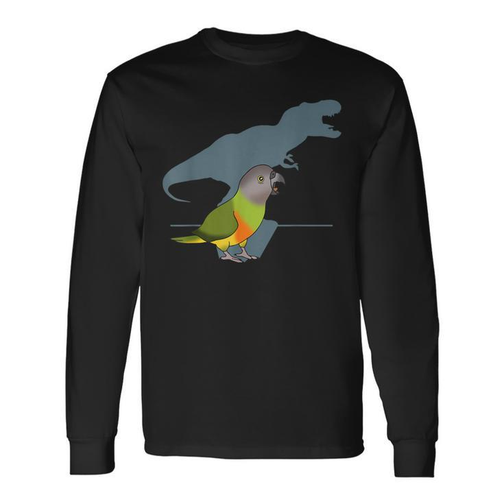 T-Rex Senegal Parrot Birb Memes Dinosaur Parrot Long Sleeve T-Shirt