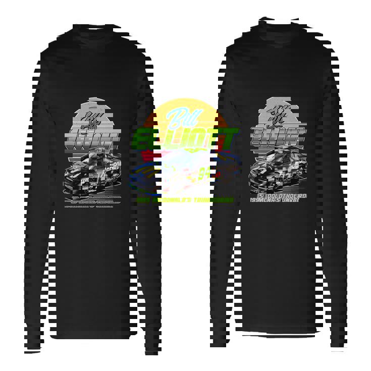 T-shirt à manches longues à manches longues Noir Bill Elliott 94, Fan de Course Automobile