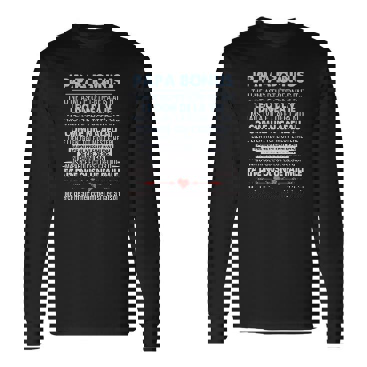 T-shirt à manches longues à manches longues Papa Bonus Merci