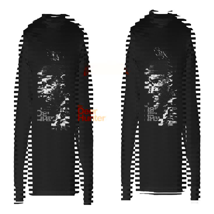 T-shirt à manches longues Chasseur de Cerfs, Design Visage Sombre Effet Éclaboussé