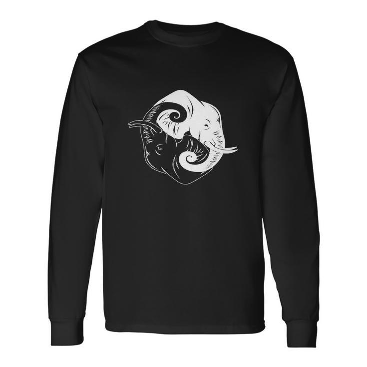 T-shirt à manches longues Éléphant Yin Yang, Tee Design Original