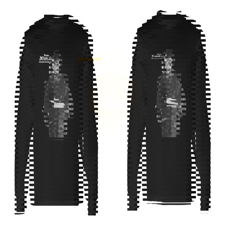 T-shirt à manches longues Noir Design Papier en Main, Mode Casual pour Fans