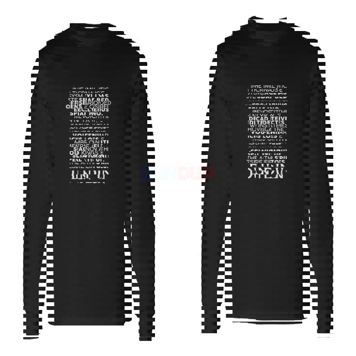 T-shirt à manches longues Noir Unité Victimes Spéciales, Texte Série Culte DUN DUN