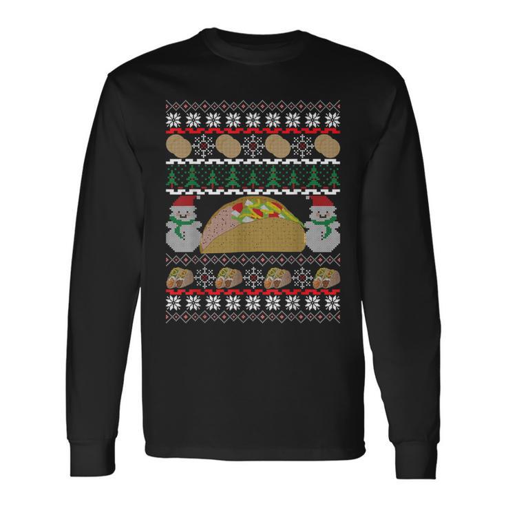 Taco Ugly Christmas Taco Lover Long Sleeve T-Shirt