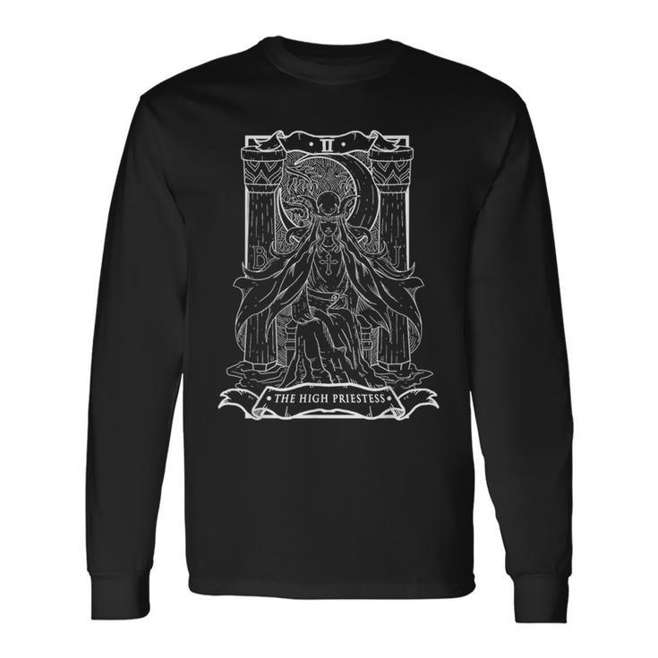 Tarot Card The High Priestess Ii Occult Vintage Long Sleeve T-Shirt