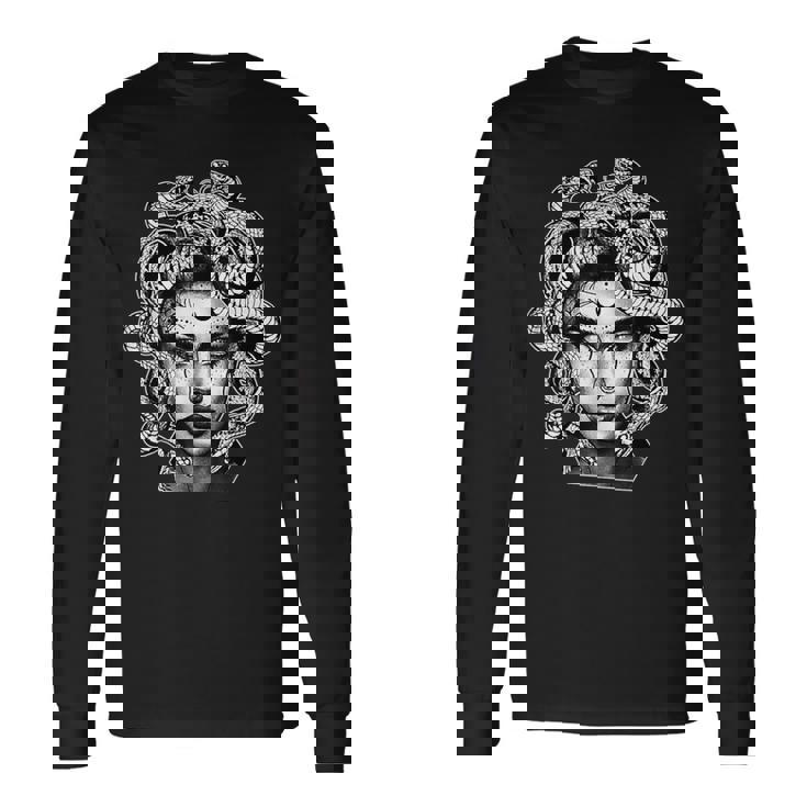 Tatuado Medusa Mitología Griega Work Camiseta de manga larga
