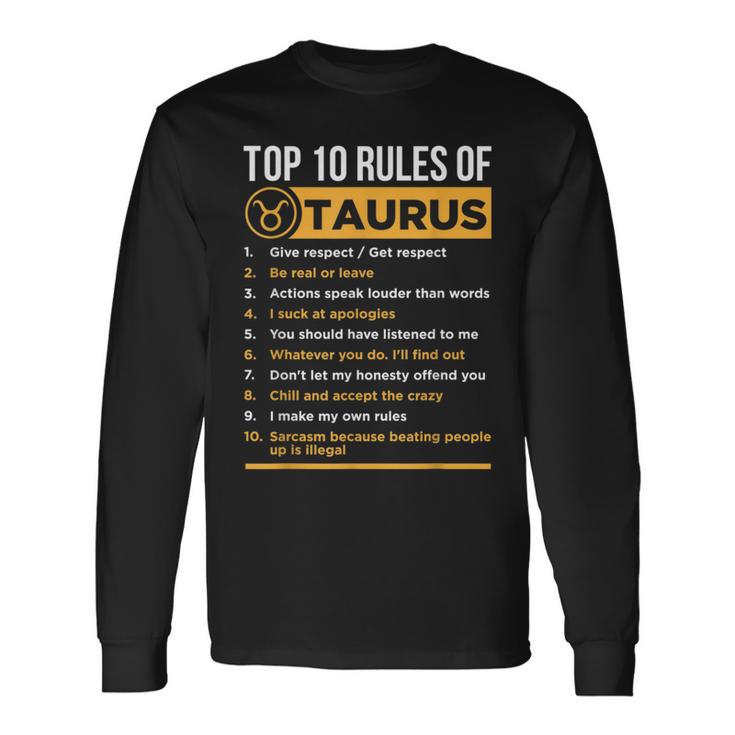 Taurus Horoscope Lover Zodiac Astrological Sign Long Sleeve T-Shirt