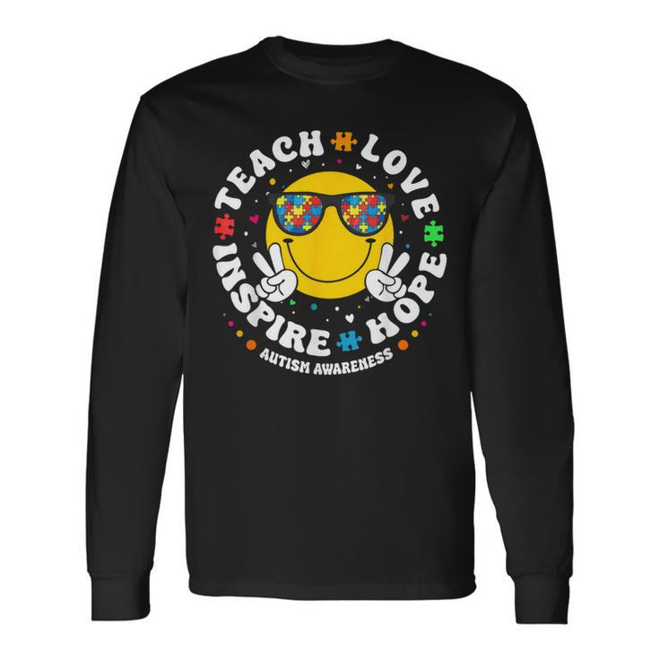 Teach Hope Love Inspire Autism Awareness For Teachers Long Sleeve T-Shirt