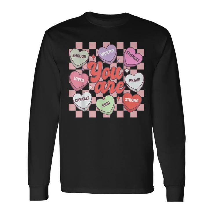 Teacher Valentines Day Candy Heart Long Sleeve T-Shirt