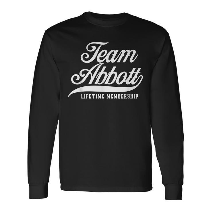 Team Abbott Lifetime Membership Family Surname Last Name Long Sleeve T-Shirt