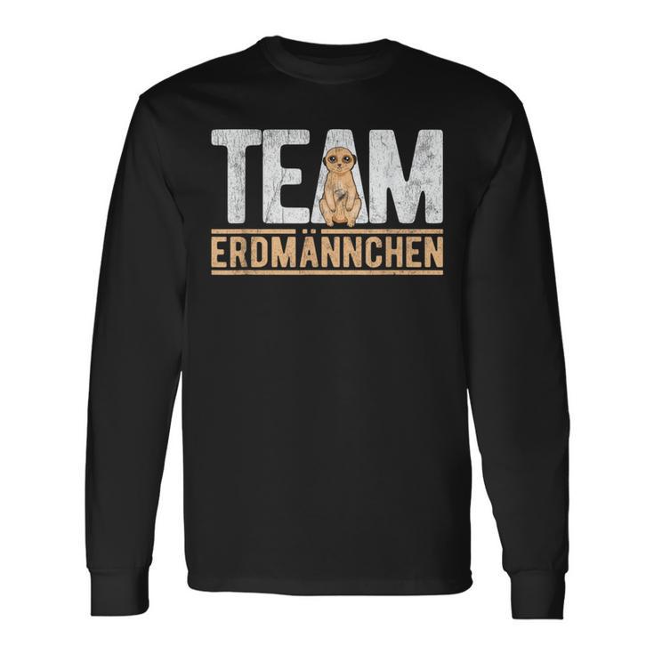 Team Erdmännchen Lustiges Meerkat Fan Langarmshirts Schwarz Geschenkideen