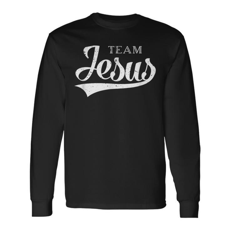 Team Jesus Retro Baseball Jersey Style Long Sleeve T-Shirt