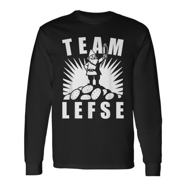 Team Lefse Scandinavian Gnome Christmas Lefse Making Long Sleeve T-Shirt