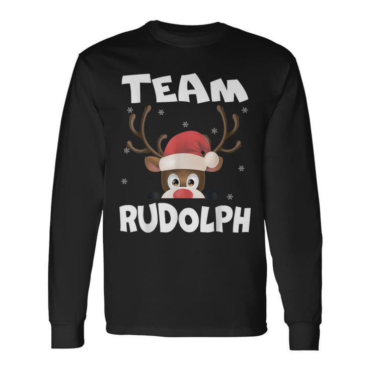 Team Rudolph Xmas Reindeer Deer Lover Langarmshirts Geschenkideen