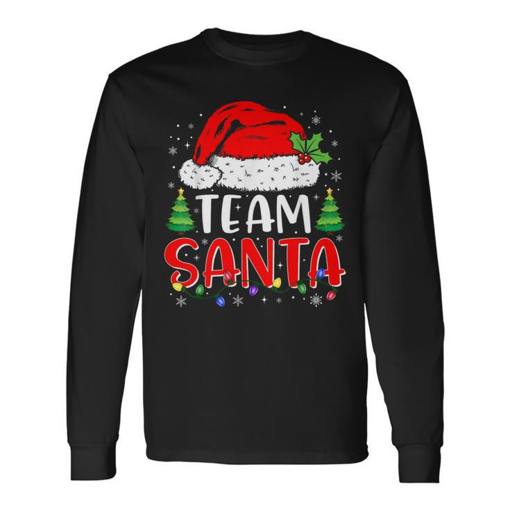 Team Santa Christmas Lights Family Pajamas Matching Long Sleeve T-Shirt