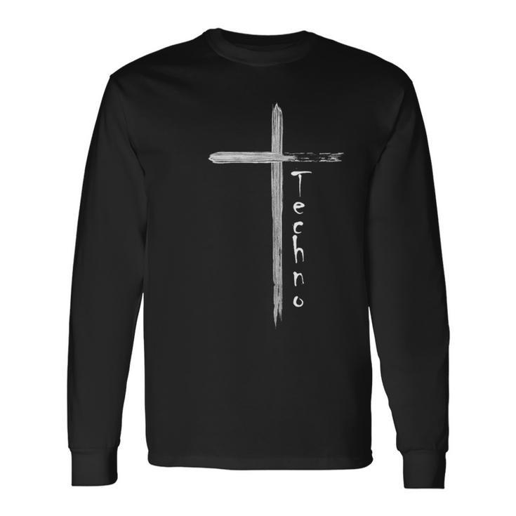 Techno Cross Festival Rave Langarmshirts Geschenkideen