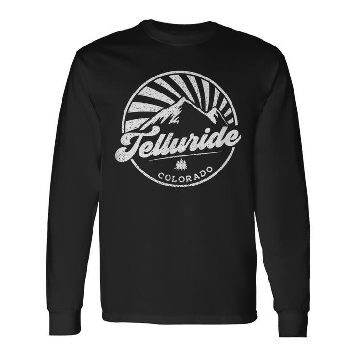 Telluride Colorado Retro Vintage City Mountains Long Sleeve T-Shirt Gifts ideas