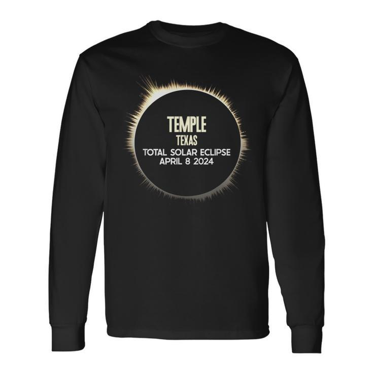 Temple Texas Solar Eclipse 8 April 2024 Souvenir Long Sleeve T-Shirt