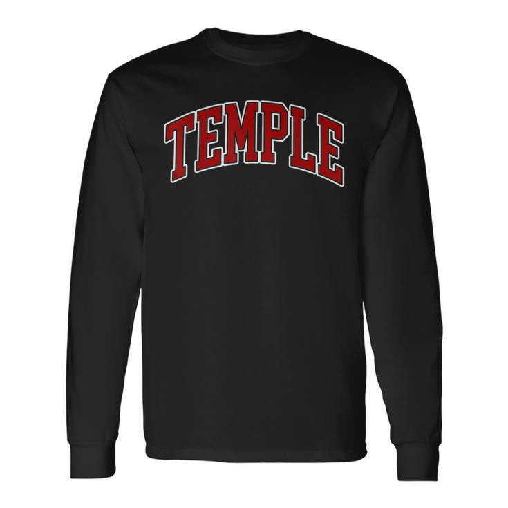 Temple Texas Tx Red Vintage For Or Women Long Sleeve T-Shirt
