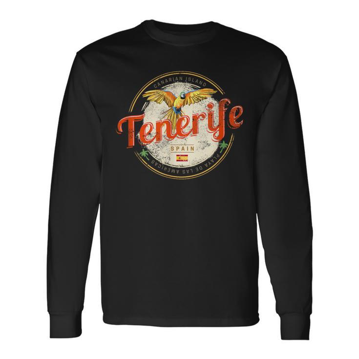 Teneriffa Papagei Kanarische Inseln Spanienintage Souvenir S Langarmshirts Geschenkideen