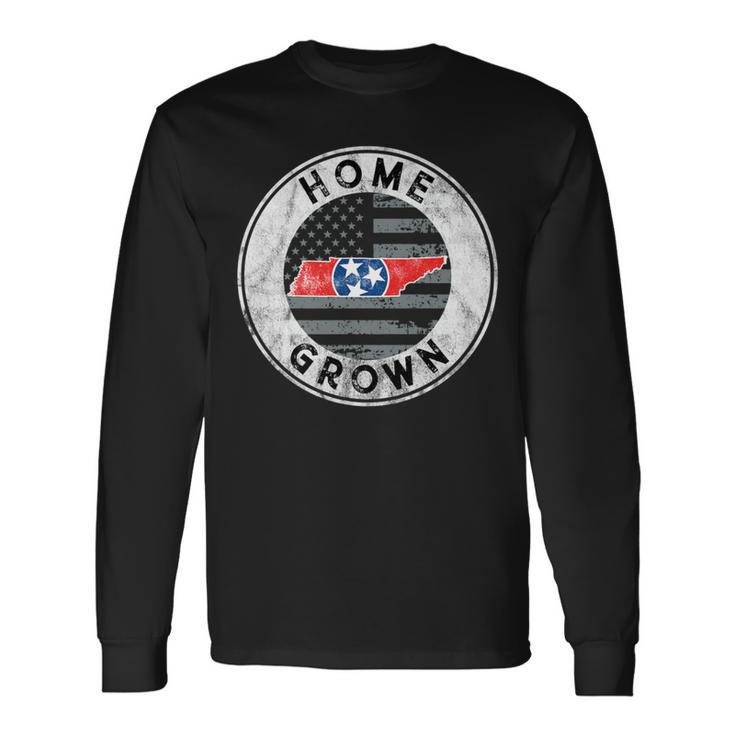Tennessee Native Home Grown Quote State American Flag Pride Long Sleeve T-Shirt
