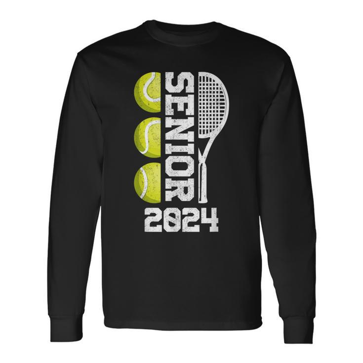 Tennis Senior 2024 Player Class Of 2024 Graduation Game Day Long Sleeve T-Shirt