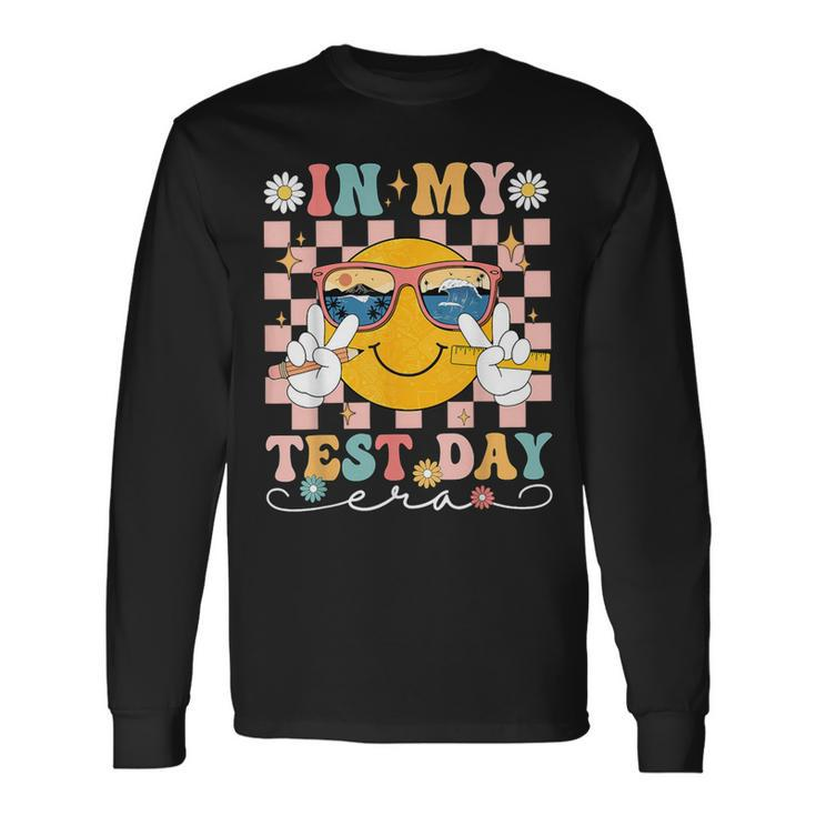 In My Testing Era Happy Face Teachers Students Testing Day Long Sleeve T-Shirt Gifts ideas