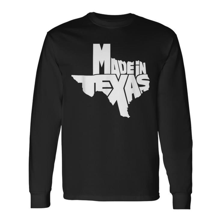 Texas Map Made In Texas Throwback Classic Long Sleeve T-Shirt