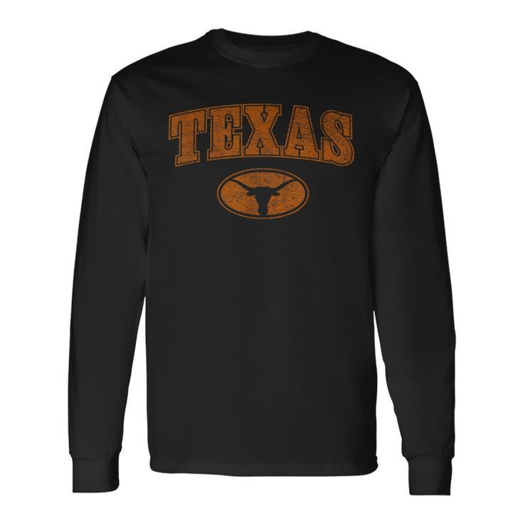 Texas Pride Varsity Town Blank Space Distressed Long Sleeve T-Shirt Gifts ideas