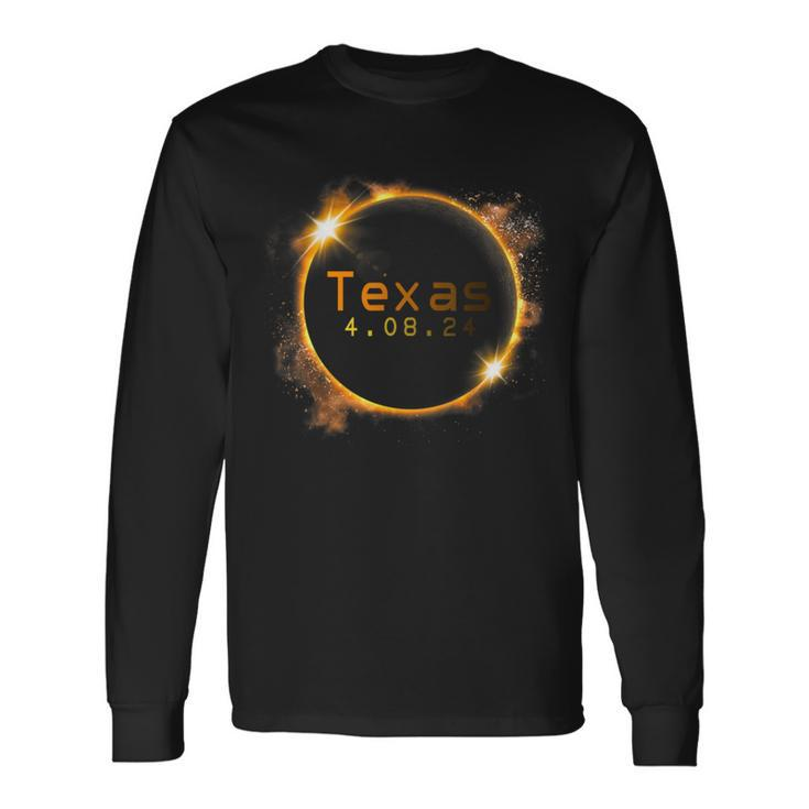 Texas Total Solar Eclipse 2024 Solar Eclipse Long Sleeve T-Shirt