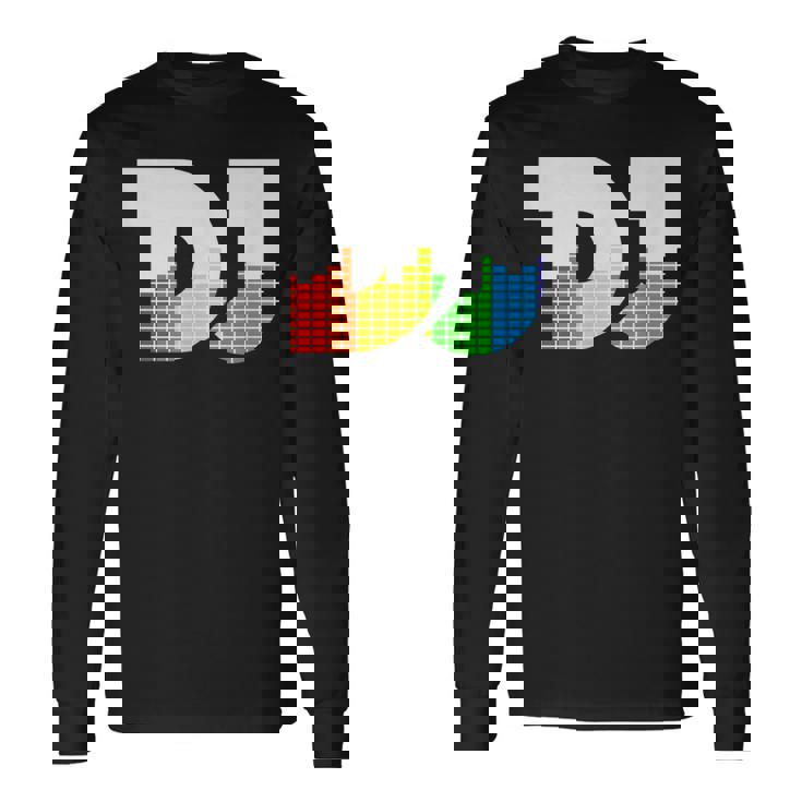 Texto De Dj Con Ecualizador De Coloración Led Para Discjockey Dj Camiseta de manga larga