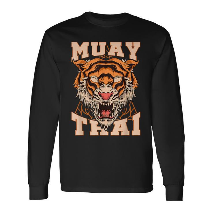 Thai Boxer Tiger Muay Thai Langarmshirts Geschenkideen