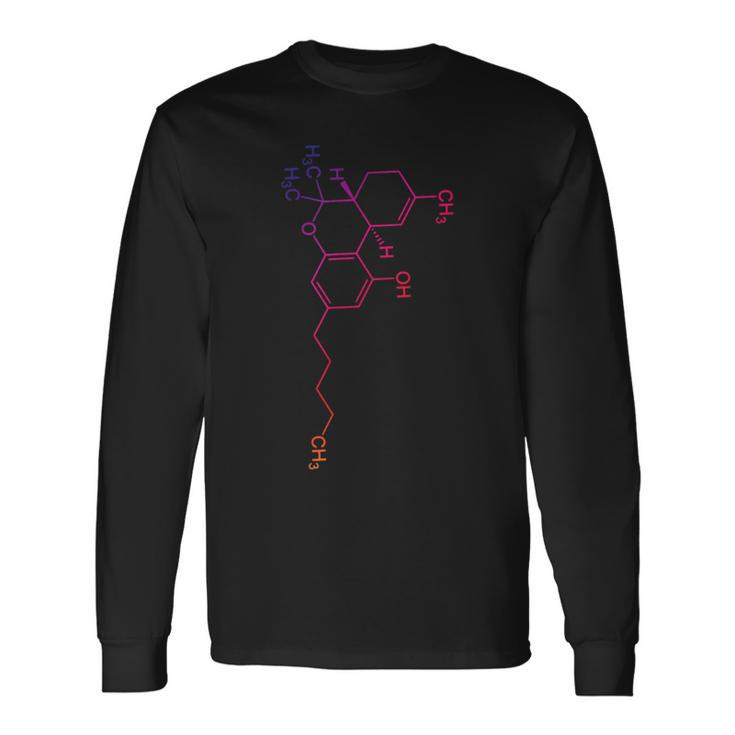 Thc Molecule Cannabis Weed Pot Stoner Long Sleeve T-Shirt