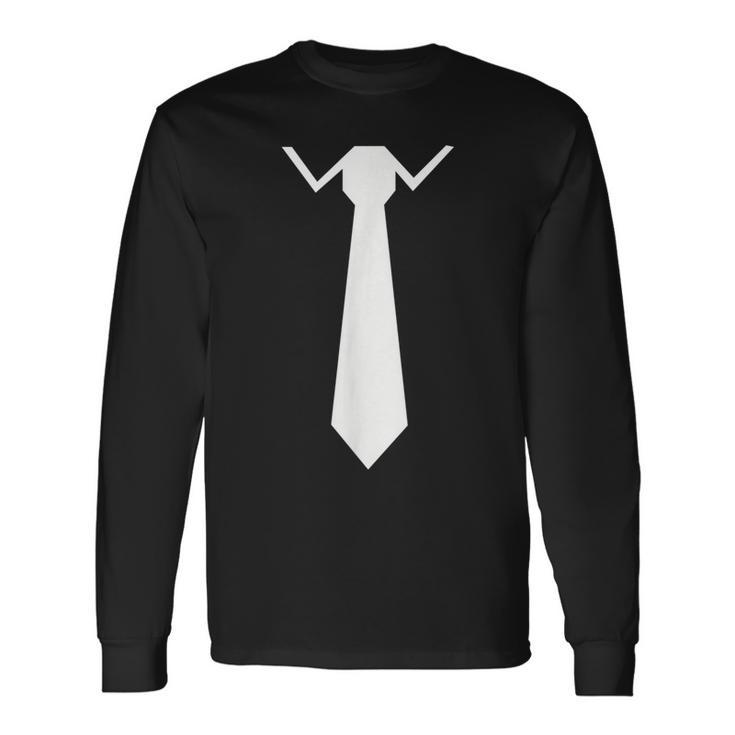 Tie With Collar Long Sleeve T-Shirt