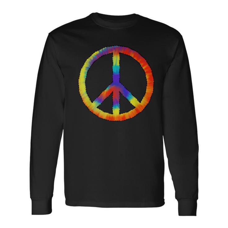 Tie Dye Peace Sign Peace Love Happiness Long Sleeve T-Shirt