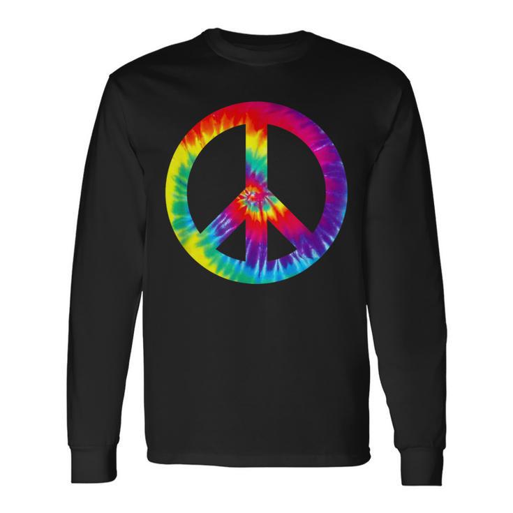 Tie Dye Peace Sign T 60S 70S Hippy Costume Long Sleeve T-Shirt