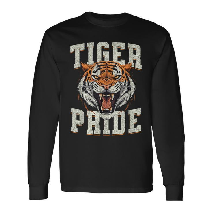 Tiger Pride Tiger Mascot Vintage School Sports Team Long Sleeve T-Shirt