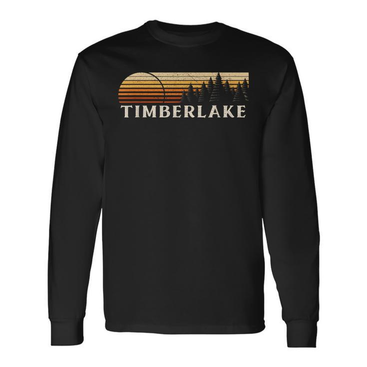 Timberlake Va Vintage Evergreen Sunset Eighties Retro Long Sleeve T-Shirt