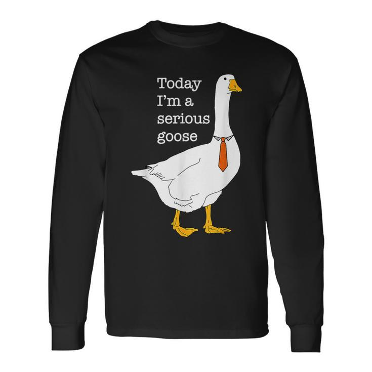 Today I'm A Serious Goose Silly Goose Cute Long Sleeve T-Shirt