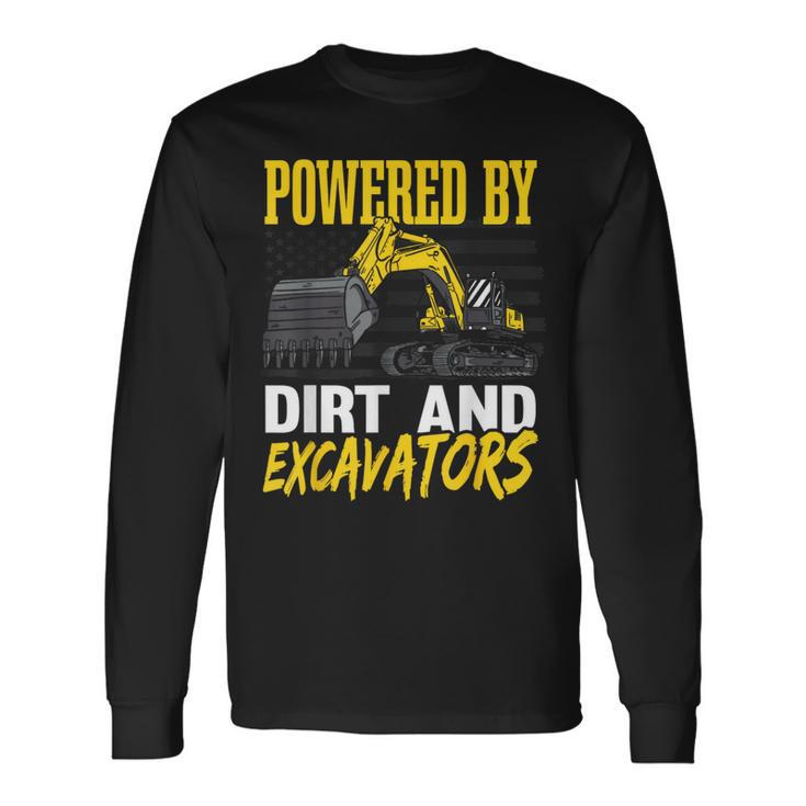 Toddler Construction Vehicle Excavator Long Sleeve T-Shirt