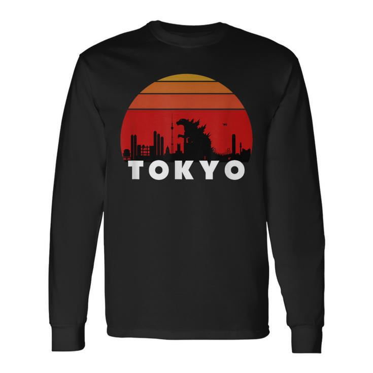 Tokyo Monster Kaiju Attacking Japan Long Sleeve T-Shirt