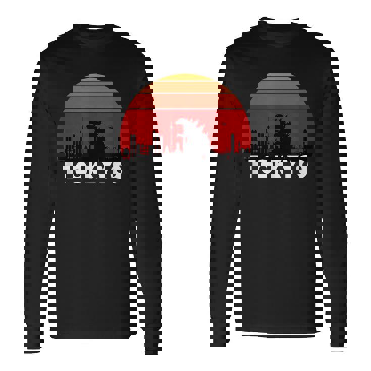 Tokyo Monster Kaiju Attacking Japan Long Sleeve T-Shirt