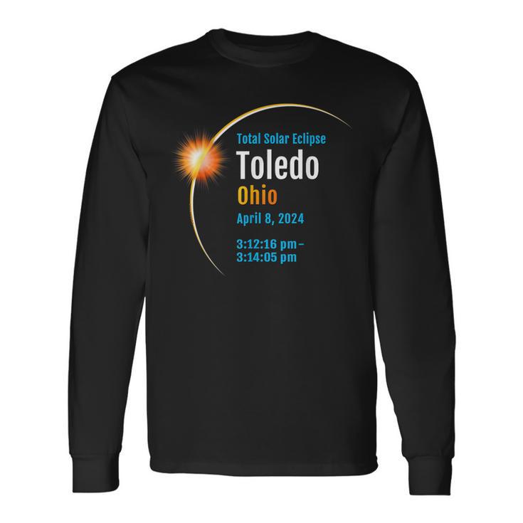 Toledo Ohio Oh Total Solar Eclipse 2024 1 Long Sleeve T-Shirt