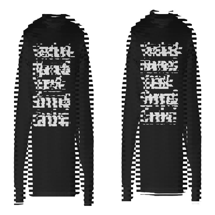 History Lovers Batallas De La Primera Guerra Mundial Historiador Camiseta de manga larga